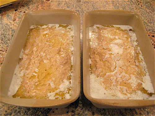 Batter with butter poured over.