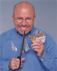 Dave cutting up credit cards