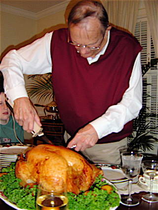 He cut the turkey at the table every Thanksgiving and every Christmas. 