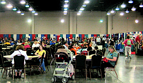 The lunch/snack area at the convention.