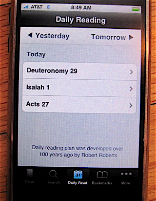 Iphone Read the Bible in one year