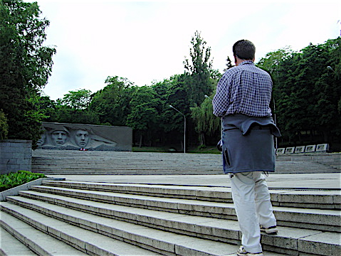 War memorial in a city park