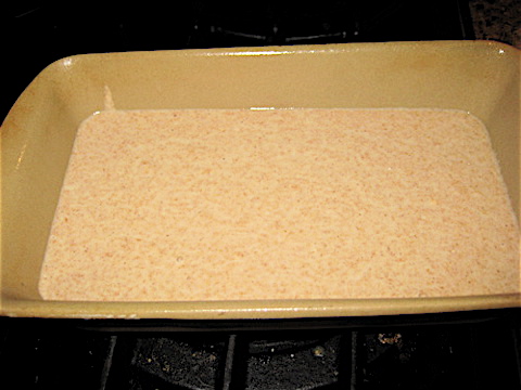 bread in pan before cooking