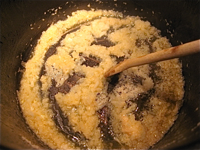 Sauteed minced onion in butter