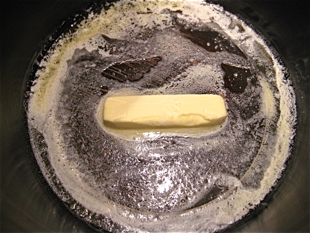 melt butter in stock pot