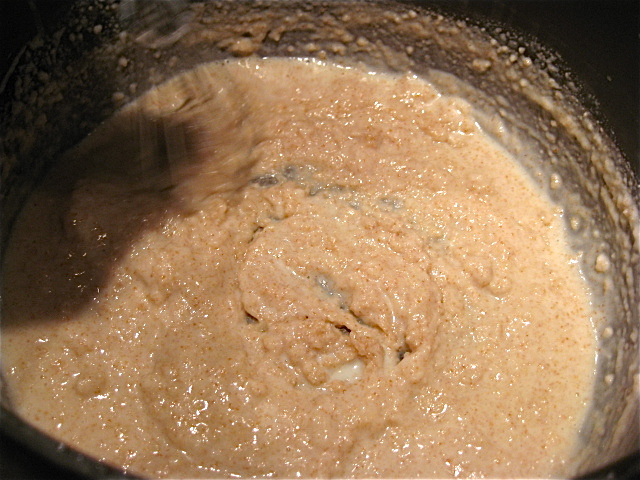 Stirring white sauce
